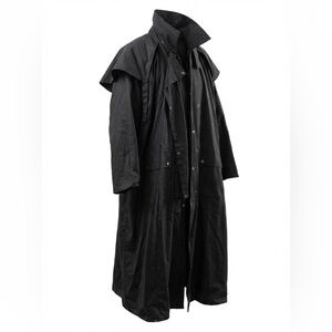 Black Long Raincoat Duster